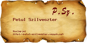 Petul Szilveszter névjegykártya